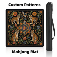 Tapis de Mahjong Géométrique Rétro Moderne Pliable en Néoprène de 33 Pouces, Antidérapant, pour Mahjong Américain, Vente en Gros, Cadeau Boutique, Jeu