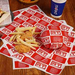 Papier d'emballage anti-graisse personnalisé pour hamburgers et restaurants occidentaux, papier pour plateau de poulet frit, papier de repas jetable - Product Image 1