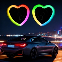 Nouvelle Décoration Lumineuse LED Ambiante en Forme de Cœur pour Vitre de Voiture USB, Adaptée aux Vitres Arrière, Intérieur Universel 12V