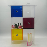Table d'appoint de canapé personnalisée en acrylique, meuble de rangement coloré, table de chevet, présentoir en acrylique avec tiroir