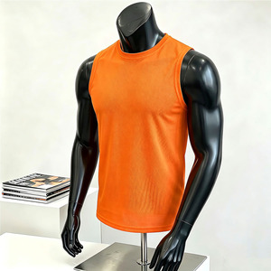 Black <b>Mesh</b> <b>Men</b> Tank <b>Top</b> Sleeveless Sports Vest Fitness Training Customizable Logo - Product Image 2