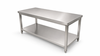 Table de travail en acier inoxydable pour usage commercial, table de cuisine en acier inoxydable avec étagère inférieure pour boulangerie, café, préparation culinaire
