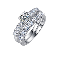 Cincin Perak S925 Moissanite yang Dapat Ditumpuk, Cincin Wanita Modis, Nuansa Mewah Ringan, Cincin Personalisasi Kelas Atas