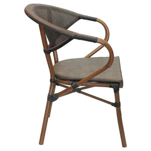 Moderne Gegoten Aluminium Buiten Franse Outdoor Tuin Dineren Meubilair Custom Bistro Pe Rotan Textiel Tuin Cafe Stoel Op <span class=keywords><strong>Promo</strong></span> - Product Image 3