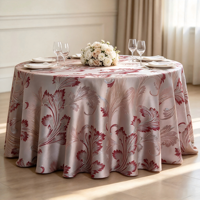 Nappe ronde jacquard à motif floral européen avec fil métallique, nappe décorative pour mariage, banquet, hôtel, vente en gros