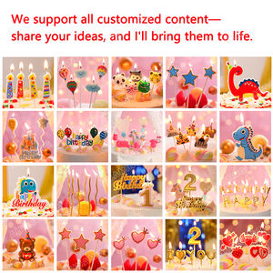 Nouveau design de crayon à long poteau de luxe en or noir et or de la Corée du Sud gâteau de fête d'anniversaire bougies décorées - Product Image 5