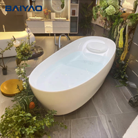 Baignoire Balnéo Ovale en Acrylique Autoportante à Jets Hydromassants, Vente Chaude Directe Usine, pour Hôtels et Villas
