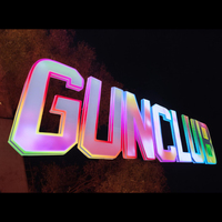 Panneau frontal lumineux 3D personnalisé pour club Lettre de canal extérieure Lettres de chapiteau électronique RVB contrôlées par LED