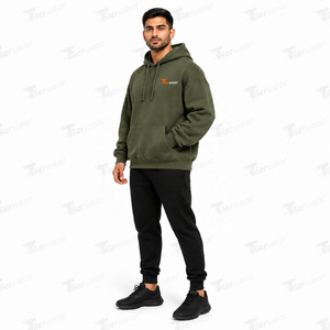Sweat à capuche oversize pour homme en molleton brossé doux, à épaules tombantes, à manches longues, style streetwear - Product Image 2