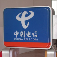 Enseigne de restaurant chinois, boîtes lumineuses LED extérieures, enseigne bleue circulaire rectangulaire, enseigne lumineuse pour pizza, grande boîte lumineuse LED avec logo