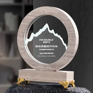 New Product Creative Design Exquisite Marble Crystal Trophy Excellent Employee Honor Commendation Crystal Trophy