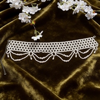YouLaPan VG96 Collier ras du cou de luxe vintage avec chaîne à maillons imitation perles pour femme, tendance, scintillant, idéal pour mariée