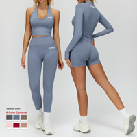 Ensemble de vêtements de sport pour femmes, style personnalisé, couleur du tissu, logo, séchage rapide, sans couture, ensemble de vêtements de yoga, tenue de sport, vêtements de yoga pour la salle de sport