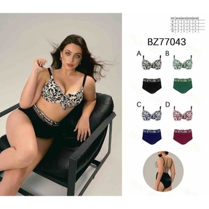 Costume da bagno intero HDJ Plus Size con stampa floreale, push-up, scollo profondo e controllo della pancia BZ77088 - Product Image 1