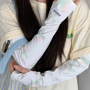 Gradient Ice Silk Sleeves For Women UV Protection <b>Sunscreen</b> Arm Covers Cycling Driving Fresh Sweet Style Adult Lightweight - Product Image 2