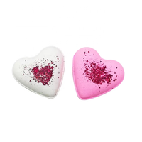 Bombe de bain effervescente bio en forme de cœur à marque privée, à mousse rapide, ingrédients naturels, pour usage domestique, cadeaux, vente en gros