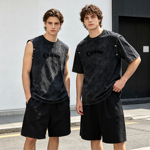 Camiseta Extra Grande Personalizada para Hombre, Negra, Cuello Redondo, Estilo Urbano, Algodón, Manga Corta, con Estampado de Letras, Transpirable - Product Image 1