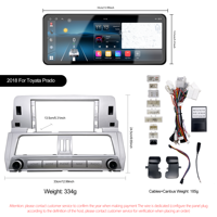 Radio Android portable de 12,3 pouces pour Land Cruiser Prado 2018-2022, écran tactile multipoint 4 Go, GPS, écran OLED à écran partagé