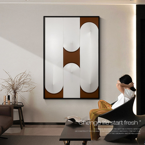 Décor de salon 3D Mixed Media Art Peinture décorative en cuir faite à la main avec <span class=keywords><strong>cadre</strong></span> pour salon - Product Image 2