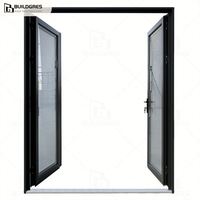 Porte battante en aluminium insonorisée Buildgres, fournisseur moderne de Foshan, porte vitrée étanche pour projet d'aménagement intérieur d'hôtel