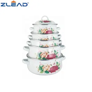 Fiore Set di Pentole Da Cucina Smalto Casseruola Accessori Per Le Donne