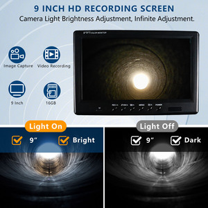Nhà máy không thấm nước IP68 9 inch công nghiệp borescope cống kiểm tra máy ảnh với ánh sáng cho cống ống cống - Product Image 5