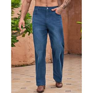 LONGBIDA Hombre Regular Fit Straight Leg Stretch Bootcut Blue Jeans Talla 34 - Product Image 1