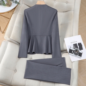 Ensemble de tailleur professionnel <span class=keywords><strong>pour</strong></span> femme, idéal <span class=keywords><strong>pour</strong></span> le travail et les déplacements, coupe ajustée, collection Printemps-Automne, style hôtelier - Product Image 6