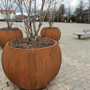 High Quality Metal <b>Planter</b> <b>Large</b> Outdoor Square Pot Weathering Steel Rust Finish Eco-Friendly Durable Corrosion Resistant for - Product Image 1