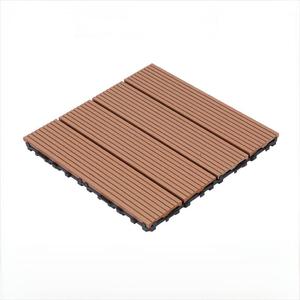 Ban Công Ngoài Trời Sàn Gạch WPC Sàn Gỗ Kết Cấu Rắn Decking 300X300X22 Mm Gỗ Sợi + HDPE WPC <span class=keywords><strong>DIY</strong></span> Interlock Sàn Gạch - Product Image 3