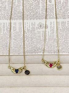 FM-JDN0949 Nouveauté Cadeau de la Saint-Valentin Meilleur ami Pendentif en émail coloré <span class=keywords><strong>Collier</strong></span> cœur <span class=keywords><strong>Collier</strong></span> d'amitié <span class=keywords><strong>Collier</strong></span> de famille - Product Image 3