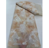 Promotion : Tissu en dentelle de luxe français brodé de perles blanches pour robe de mariée africaine nigériane violette