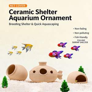 Caverne cachette en céramique haut de gamme pour aquarium, décoration de bac à poissons, maison champignon sans peinture, forme naturelle pour petits poissons et crevettes - Product Image 6
