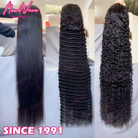 Perruque frontale complète sans colle en cheveux vierges indiens bruts, avec monofilament et dentelle, qualité supérieure 360, cuticules alignées, 13x6, film HD