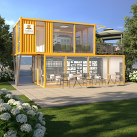 Maison conteneur extensible de type véranda, Cafés de luxe, Bureaux modernes, Stations-service, École préfabriquée à déploiement rapide