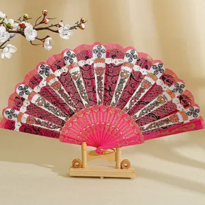 Vintage Dance Rave 23Cm Spaans Plastic Trouwfeest Hand Fan Voor Vrouw Groothandel Hand Fan