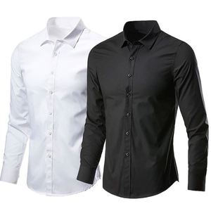 Camisa de Vestir de Manga Larga para Hombre, Cuello Camisero, Antiarrugas, Elástica, de Poliéster, con Logotipo Personalizado, Venta al por Mayor, Uniforme de Trabajo para Oficina - Product Image 1