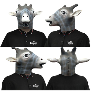 Giraffe <b>Latex</b> Head <b>Mask</b> Animal Costume Accessory for Safari Themed Parties Halloween Events and Carnival Shows - Product Image 5