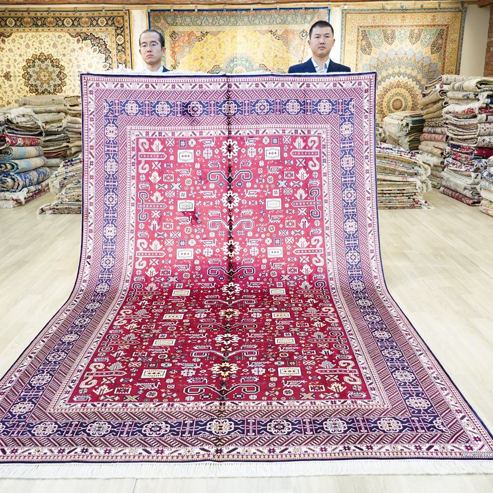 6.5x10ft Kazak Azerbaijan Tribal Rugs And Kayseri Turkish Woven Luxury House Handmade Silk Carpet