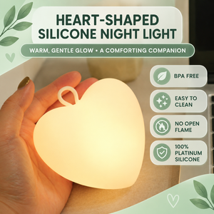 Luce Notturna LED a Forma <span class=keywords><strong>di</strong></span> <span class=keywords><strong>Cuore</strong></span> Dimmerabile, Bianco Caldo 3000K, 35 Ore <span class=keywords><strong>di</strong></span> Autonomia, Design Carino che Cambia Colore, Materiale Silicone e ABS, Controllo Touch - Product Image 2
