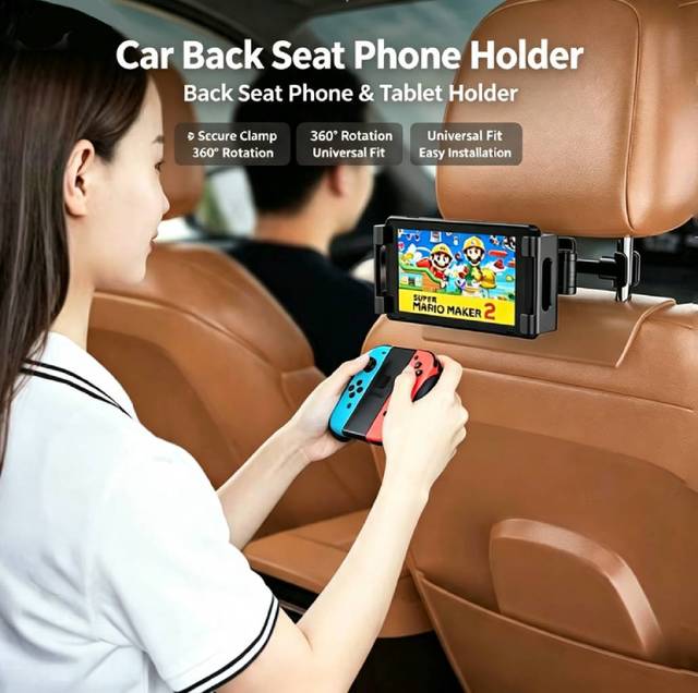 Back Seat Headrest Tablet Mount In-shake ABS Material Telescopic Rear Seat Tablet Holder Car for ipad Laptop