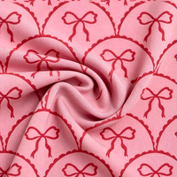 Tissu en microfibre imprimé floral rose pâle, écologique, biologique, de poids moyen, confortable pour les vêtements