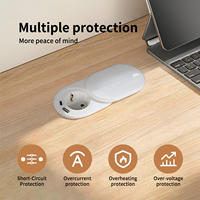 Prise de bureau encastrée noire mini format, prix usine, pour usage commercial, norme UE, design dissimulé, IP44, 1 port USB-A, 1 port USB-C