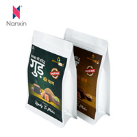 Sachet de café à impression numérique à faible MOQ, pochette verticale personnalisée avec logo et valve, noir mat, petit format, pour emballage de café