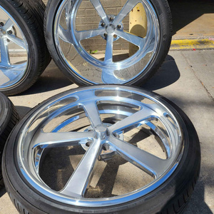 RCSR 5x120 Jantes de voiture monobloc personnalisées à <span class=keywords><strong>5</strong></span> branches chromées forgées 18 20 21 24 26 pouces en alliage d'aluminium poli pour Chevy Tahoe - Product Image 2