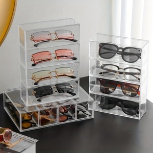 Étui de <span class=keywords><strong>rangement</strong></span> transparent pour lunettes à 4 fentes, tiroir anti-poussière pour lunettes de soleil, idéal pour le <span class=keywords><strong>rangement</strong></span> à la maison <span class=keywords><strong>et</strong></span> au <span class=keywords><strong>bureau</strong></span> - Product Image 3