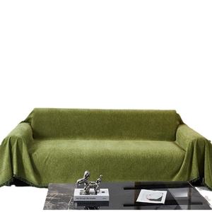 Housse de canapé en chenille haut de gamme antidérapante, couverture intégrale avec rayures/motifs unis pour toutes les saisons - Product Image 5