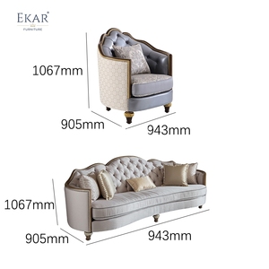 EKAR Sovereign Serpentine Luxury Sofa | Tufted American Classic Couch | Custom High-<strong>End</strong> Parlor <strong>Seating</strong> - Product Image 6