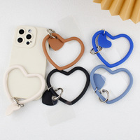 Tali Ponsel Silikon Universal Bentuk Hati, Lanyard Ponsel, Tali Pergelangan Tangan Ponsel dengan Gantungan Kunci untuk Casing Ponsel