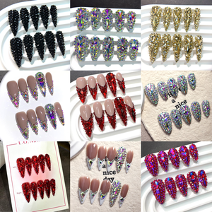 <span class=keywords><strong>Uñas</strong></span> de Gel <span class=keywords><strong>Pintadas</strong></span> a Mano al por Mayor, 10 Piezas, Hermosas y Lujosas, Diseño Personalizado, <span class=keywords><strong>Uñas</strong></span> Postizas Hechas a Mano - Product Image 3